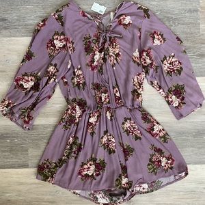 Dottie Couture Boutique Purple Floral Romper